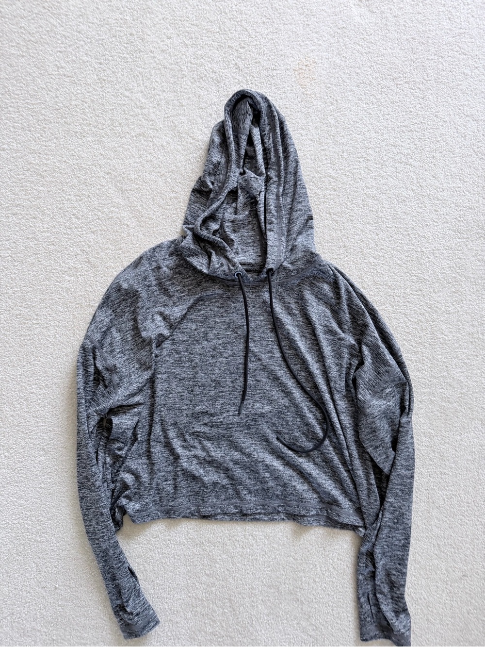 Athleta gray mix Hooded cropped Women's Top - Casual/after workout Pullover